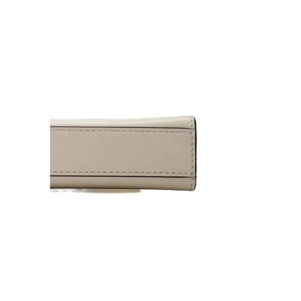 Tory Burch Womens Leather Nano Lee Radziwill Heart Applique Handbag Beige